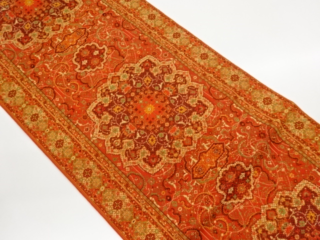 JAPANESE NAGOYA OBI / WOVEN FLOWER CREST